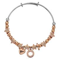 emozioni bangle champagne star rose gold