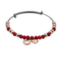 emozioni bracelet red and rose gold plated