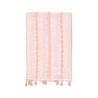 Embroidered Tassel Scarf