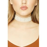 Embroidered Floral Lace Choker