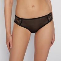 Embroidered Tulle Briefs