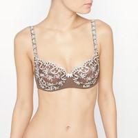 Embroidered Tulle Minimiser Bra