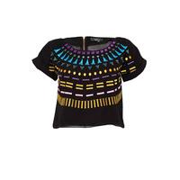 Embroidered Tribal Crop Top