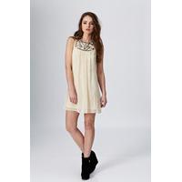 embellished neck shift dress