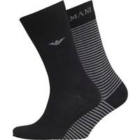 emporio armani mens two pack socks black