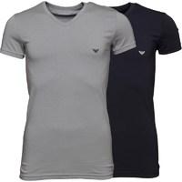 emporio armani mens two pack t shirt greymarine