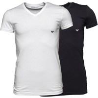 emporio armani mens two pack t shirt whitenavy