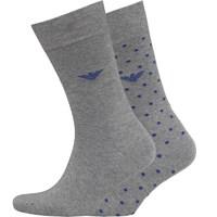 emporio armani mens two pack socks grey