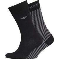 emporio armani mens two pack socks black