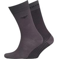 Emporio Armani Mens Two Pack Socks Anthracite