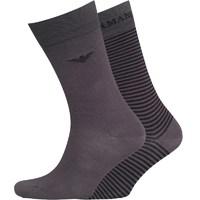 emporio armani mens two pack socks anthracite