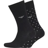 emporio armani mens two pack socks black