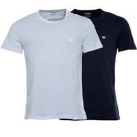 Emporio Armani Mens Two Pack T-Shirt Marine/White