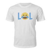 Emoji Unisex Lol Face T-Shirt - White - S