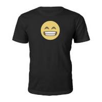 Emoji Unisex Wide Grin T-Shirt - Black - M