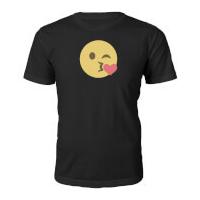 emoji unisex blow kiss face t shirt black s