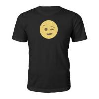 Emoji Unisex Winky Face T-Shirt - Black - M