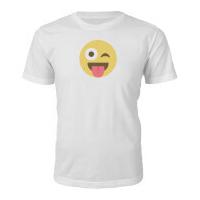 Emoji Unisex Winky Tongue Out T-Shirt - White - XXL