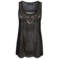 EMBELLISHED CHIFFON VEST