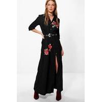 Embroidered Maxi Dress - black
