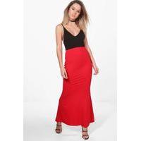 Emily Fishtail Maxi Skirt - red