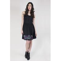 embroidered button front dress