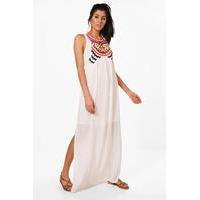 embroidered maxi dress white