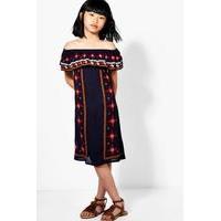 embroidered summer dress navy