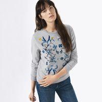 embroidered sweatshirt grey melange