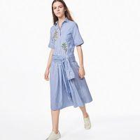 embroidered dreamy oxford dress crisp blue