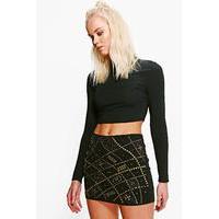 Embellished Mini Skirt - black