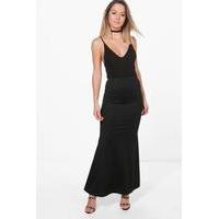 Emily Fishtail Maxi Skirt - black