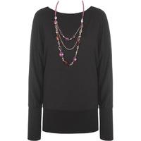 emely batwing necklace top black