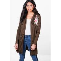 Embroidered Duster - khaki
