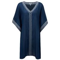 embroidered voile kaftan navy sm