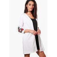 Embroidered Sleeve Duster - ivory