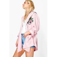 Embroidered Lightweight Parka - rose