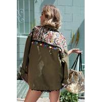 embroidered festival jacket khaki