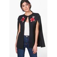 Embroidered Cape - black