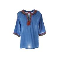 Embroidered Blouse with 3/4 Length Sleeves