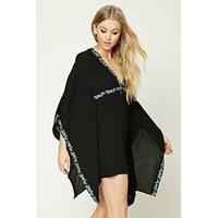 Embroidered Dolman-Sleeve Dress