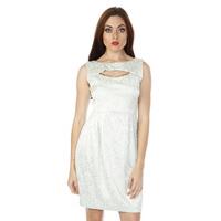Embellished Neckline Textured Tulip Dress