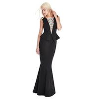 Embellished Neckline Maxi Dress - Black