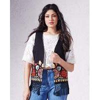 Embroidered Fringed Waistcoat