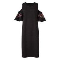 Embroidered Frill Sleeve Dress