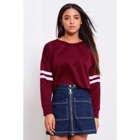 emma long sleeves round neck cropped top