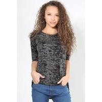 Emily Burn out 3/4 Sleeves High Low Top