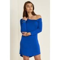 Emmy Off The Shoulder Dip Hem Dress