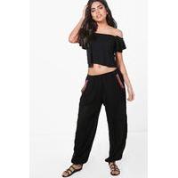 Embroidered Beach Trousers - black