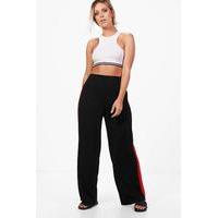 emily contrast panel wide leg relaxed trousers red